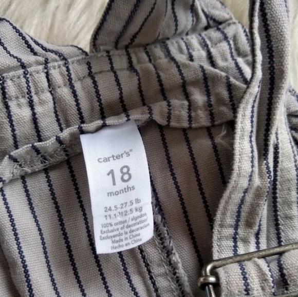 CARTERS MVP baseball striped bib overalls - Picture 6 of 6